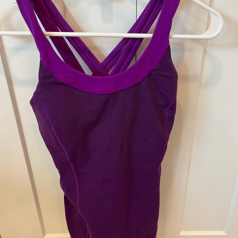 Lululemon size 6 purple black striped tank